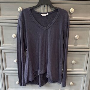 Wilt Black Long Sleeve V-Neck Top S